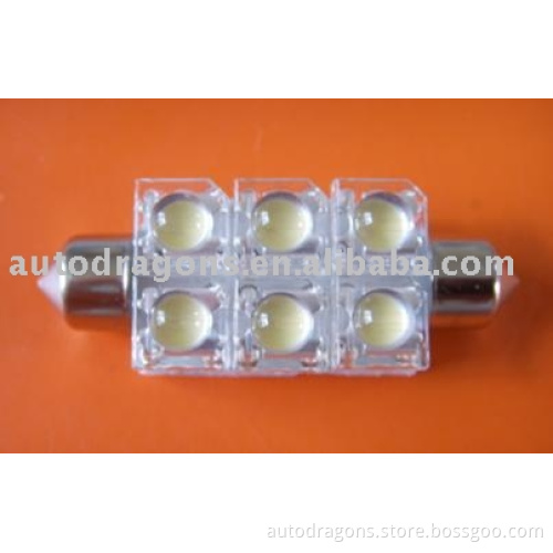 New! car Festoon piranha LED lights, 6Flux leds,10mm*39mm,auto led lamp, auto led light, automobile led lamp,auto lamp,car led